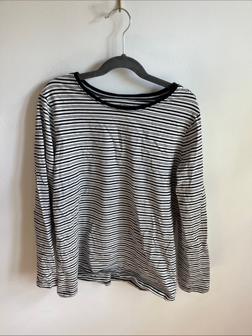 Black & White Striped Long Sleeve Tee - Kids